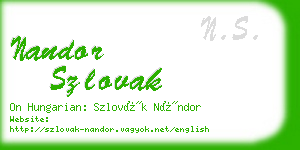nandor szlovak business card